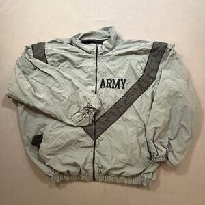 US Army Windbreaker Jacket Mens‎ Medium Lightweight Full Zip Military Apparel